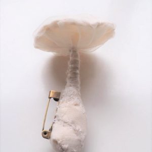White Mushroom ; brooch