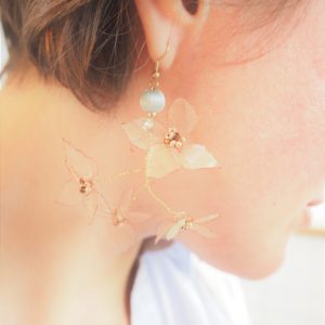 Brown Flower ; earring