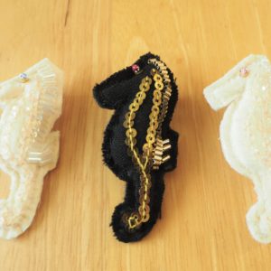 Seahorse ; brooch