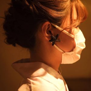 black starfish earrings