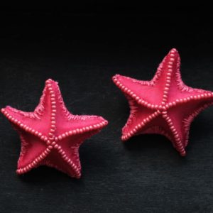 Ruby starfish earrings