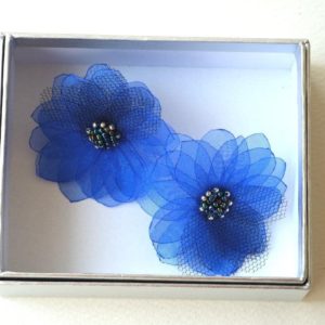 blue flower earrings