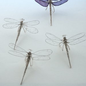 blue dragonfly and metal dragonflies (2022)