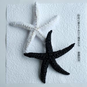 ヒトデ　ブローチ（黒、白）